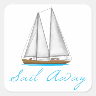 Sail Away Square Sticker