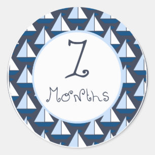 Sail Boat 7 Months Sticker