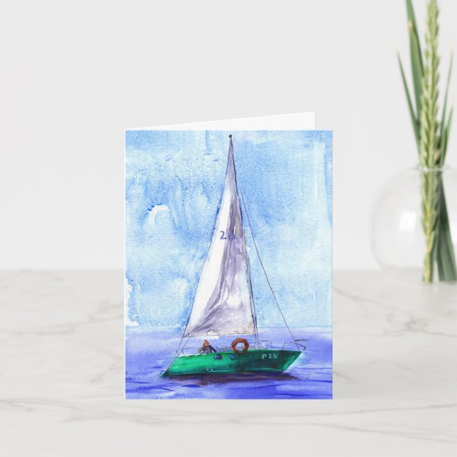 “Sail Boat” Blank Note Card (Front)