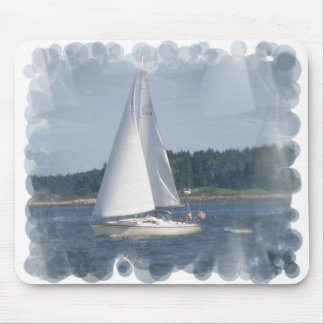 Sail Boat Bubbles Mouse Pad