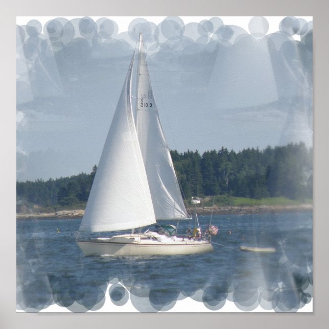 Sail Boat Bubbles Print (Front)