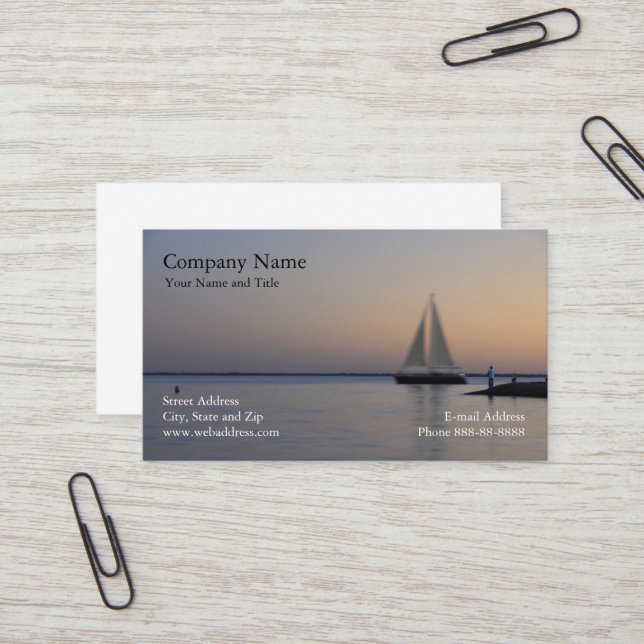 Sail Boat Business Card (Front/Back In Situ)