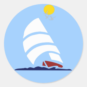 Sail Boat Classic Round Sticker