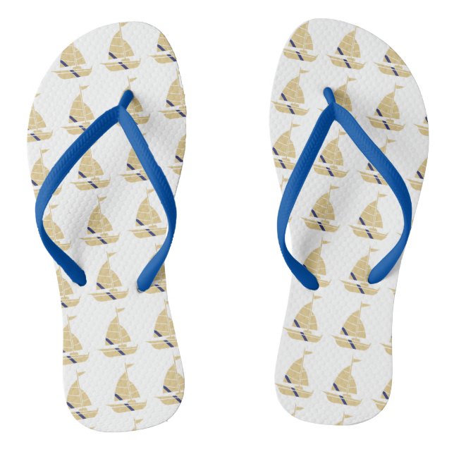 Sail Boat Design Flip Flops (Footbed)