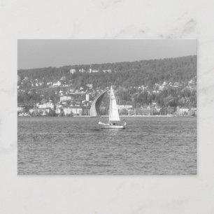 Sail Boat Lake Zurich Holiday Postcard
