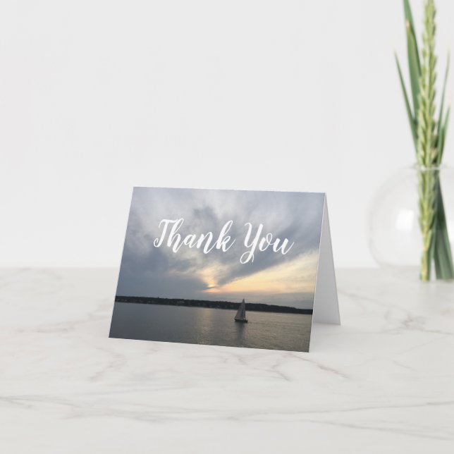 Sail Boat Nautical Thank You Notes (Front)