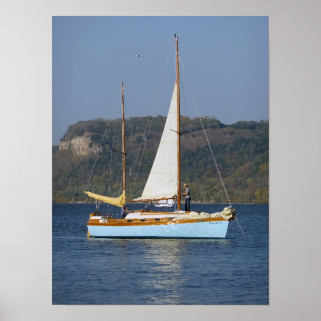 Sail Boat on Lake Pepin Poster (Front)