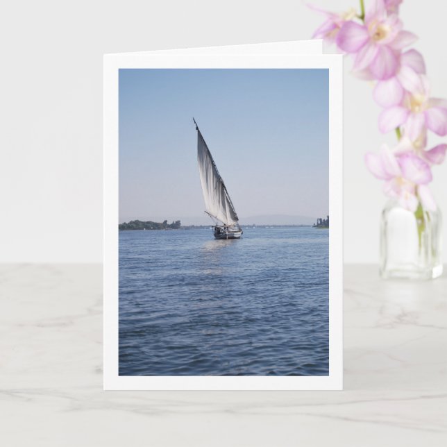 Sail Boat on the River Nile, Luxor Card (Orchid)