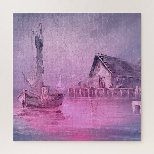 Sail Boat on the wharf Jigsaw Puzzle (Vertical)