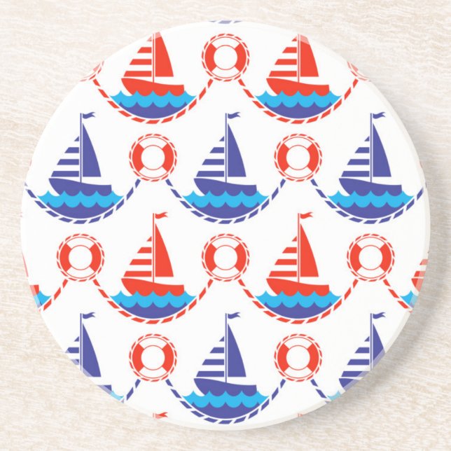 Sail Boat Pattern Coaster (Front)