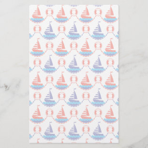 Sail Boat Pattern Stationery