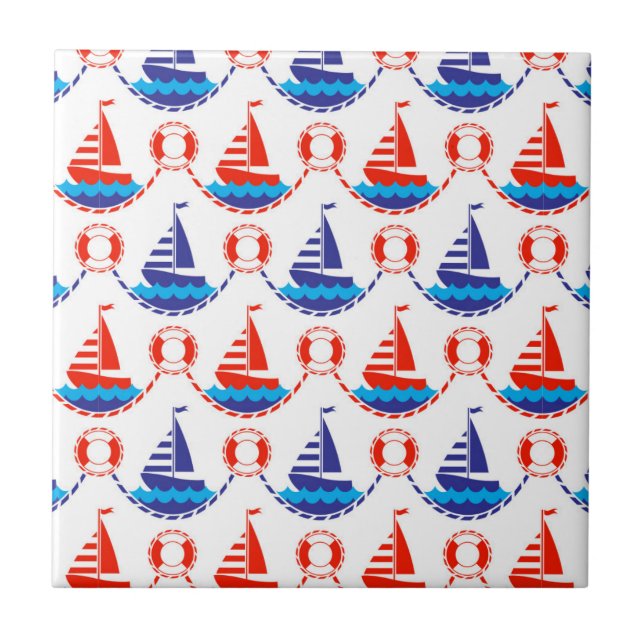 Sail Boat Pattern Tile (Front)