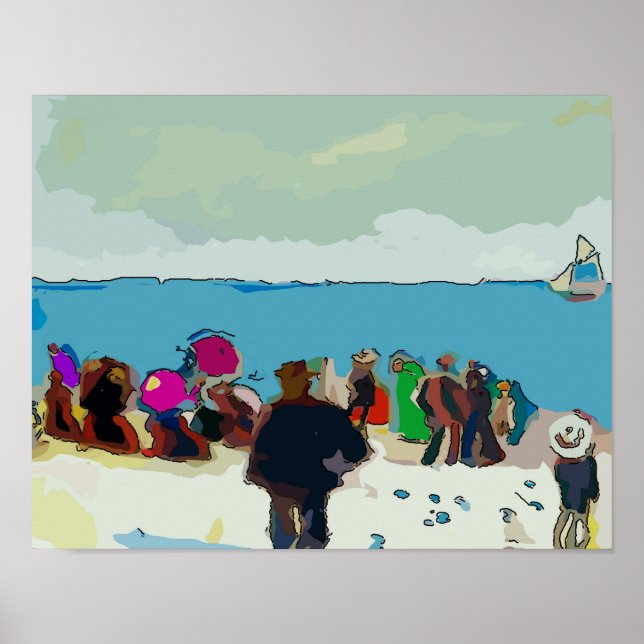 Sail Boat Race Abstract Poster (Front)