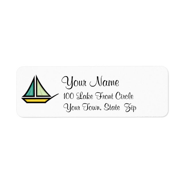 Sail Boat Return Address Label (Front)