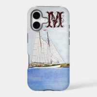Sail Boat Sailing Ship Ocea Monogram IPHONE 5 Case