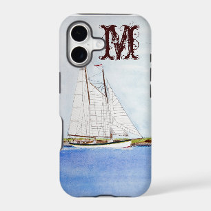 Sail Boat Sailing Ship Ocea Monogram IPHONE 5 Case