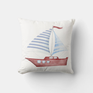 Sail Boat Ship Nautical Pillow