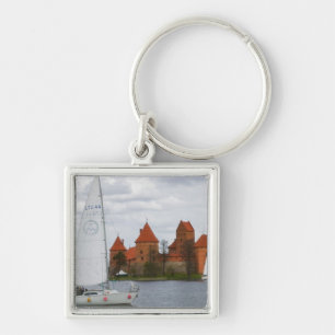 Sail boat with Island Castle by Lake Galve, Key Ring