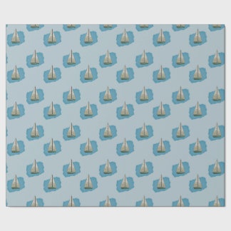 Sail boat wrapping paper