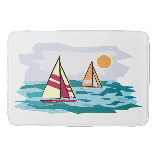 Sail Boats Bath Mat (Front)