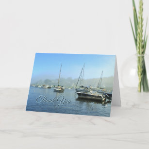 Sail Boats on Perkins Cove, Maine Thank you Card
