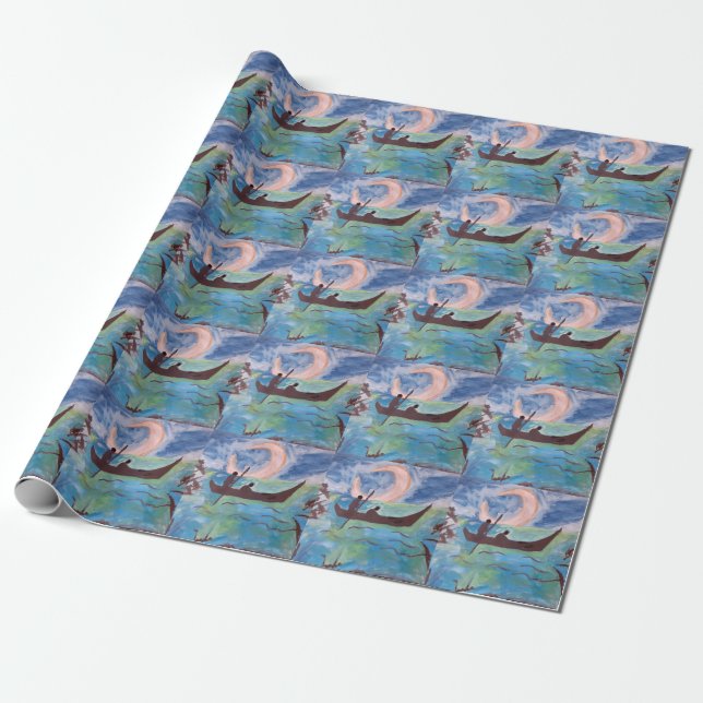 Sail By Moonlight Wrapping Paper (Unrolled)