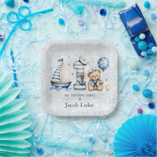 Sail-ebrate One Nautical First Birthday Paper Plate