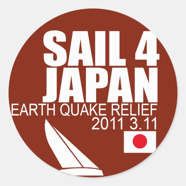 Sail for JapanrRound Red sticker (Front)