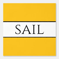 SAIL Fun Bright Yellow Orange Black White Stripes
