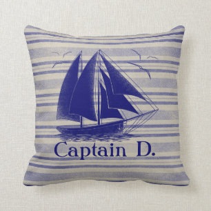 Sail like a pirate, boy's room nautical cushion