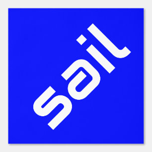 SAIL Modern White Text Bright Blue Background Wallpaper