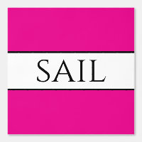 SAIL Nautical Bright Pink Black White Stripes