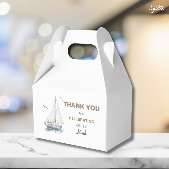 Sail on Over Sailboat Birthday Gable Box Favour Bo (Creator Uploaded)