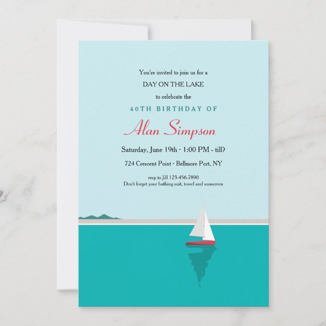Sail on the Lake  Invitation (Front)