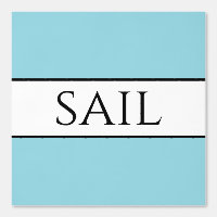 SAIL Refined Robin Egg Blue Black White Stripes