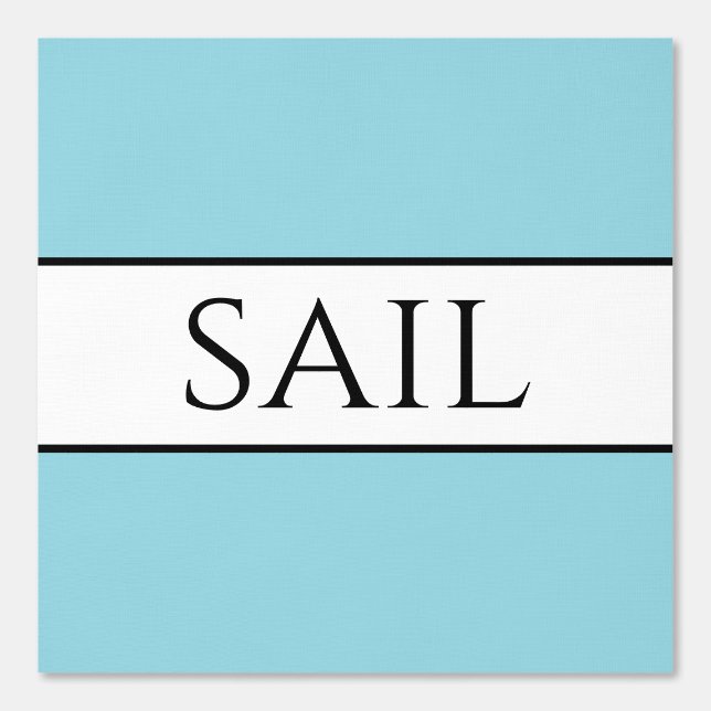 SAIL Refined Robin Egg Blue Black White Stripes Wallpaper (Front)