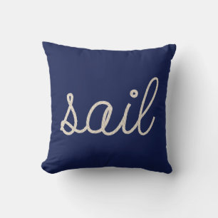 sail rope design on navy blue cushion