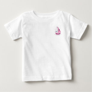 Sail Ship Girly Porthole Pink White Polka Dot Baby T-Shirt
