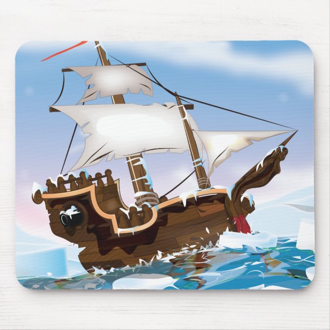Sail Ship in the Arctic Ocean Mouse Pad (Front)