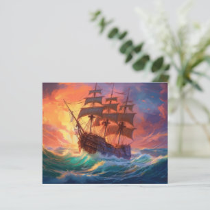 Sail Ship On A Stormy Sea