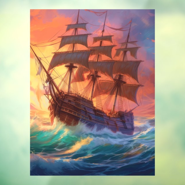 Sail Ship On A Stormy Sea (Sheet 3)