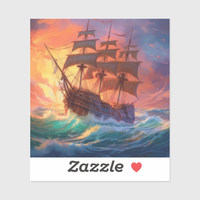 Sail Ship On A Stormy Sea (Sheet)