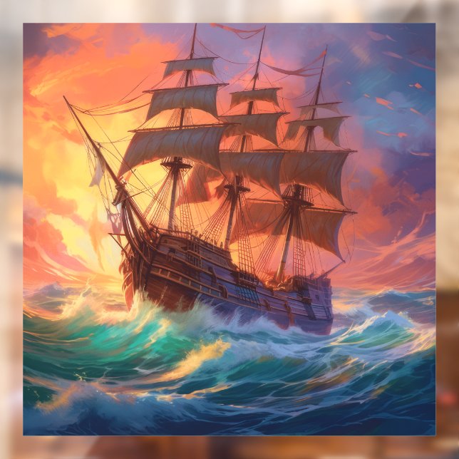 Sail Ship On A Stormy Sea (Sheet 2)