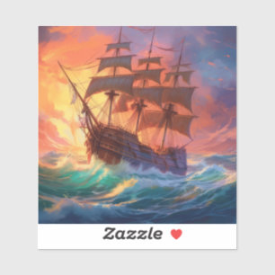 Sail Ship On The Stormy Sea