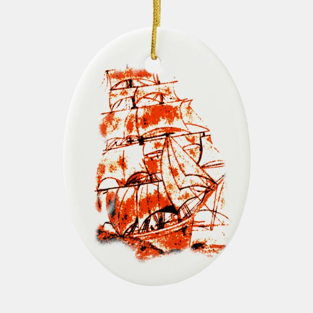 Sail Ship Ornament (Front)