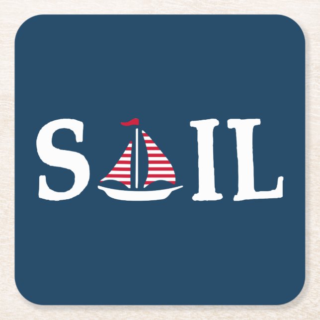 Sail Square Paper Coaster (Front)
