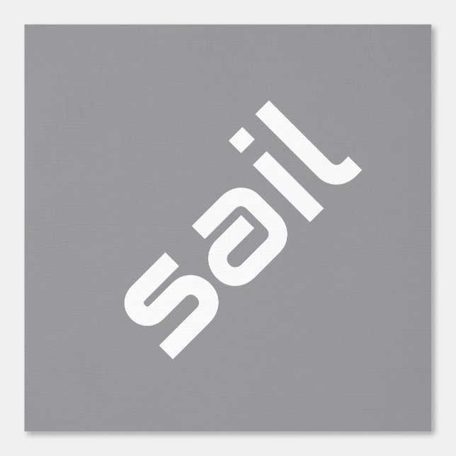 SAIL Stylish Modern White Text Grey Background Wallpaper (Front)