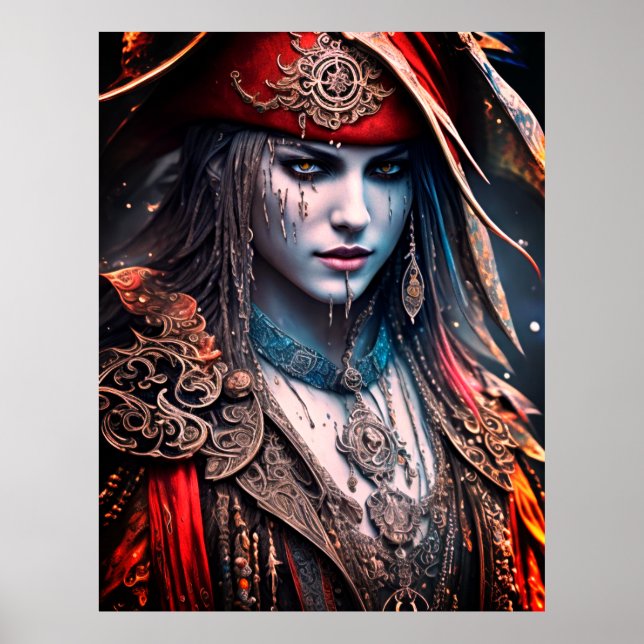 Sail the High Seas of Emotion with Our Pirate Girl Poster (Front)