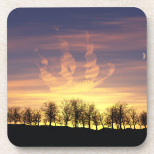 Sail the Night Sky Cork Coasters