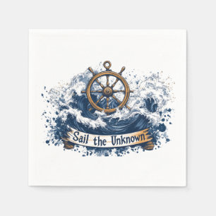"Sail the Unknown" - Nautical-Inspired Design Napkin